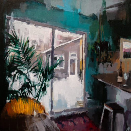 Jeremy Price Oeuvre original - Peinture 24x24 Slower to straighten in the morning