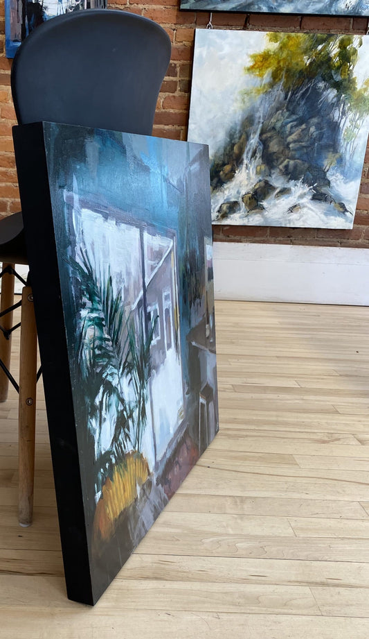 Jeremy Price Oeuvre original - Peinture 24x24 Slower to straighten in the morning