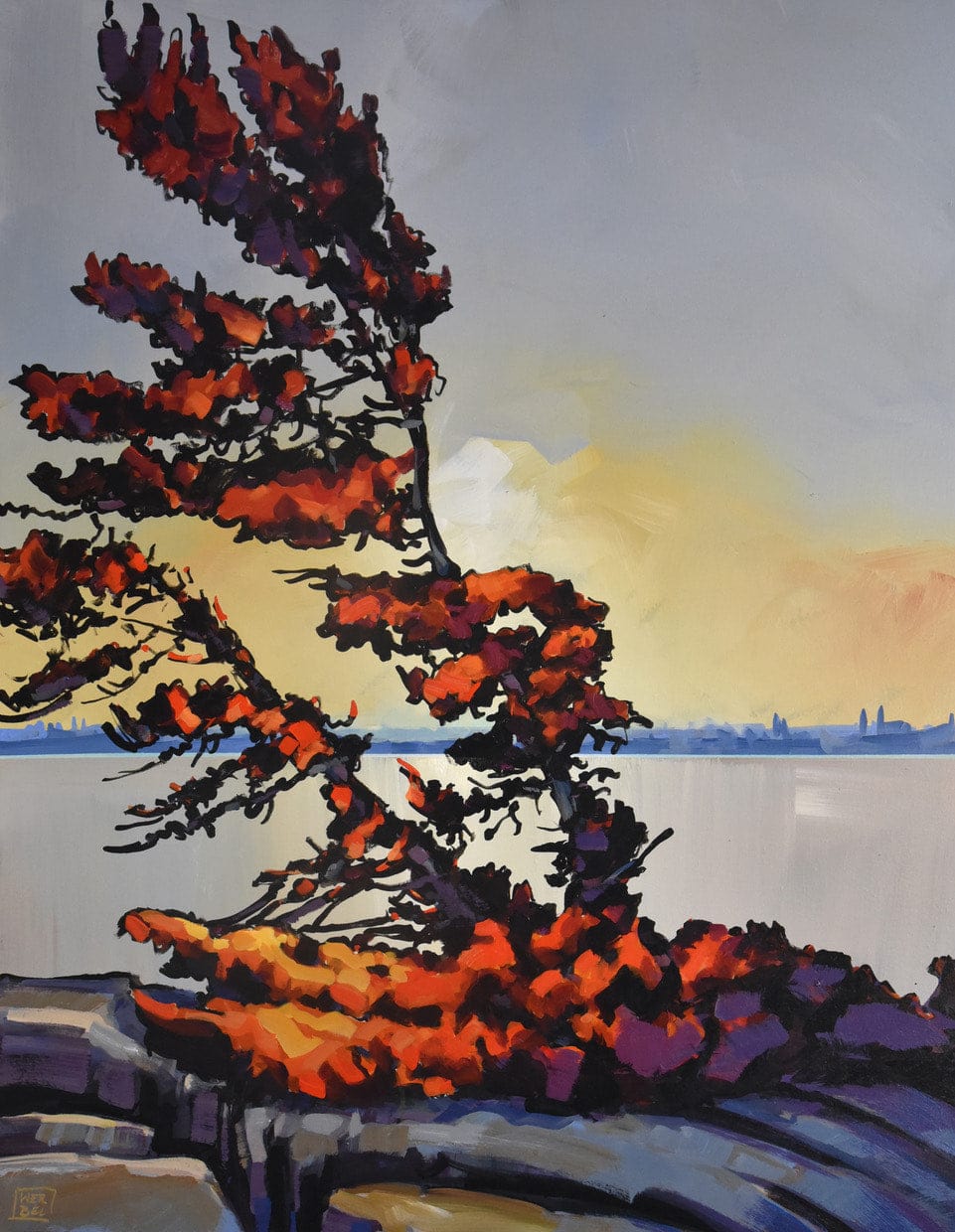 Jerzy Werbel Oeuvre original - Peinture 48x36 The Final Frontier