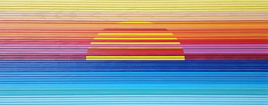 Lou London Oeuvre original - Techniques mixtes 24x60 Sunset 4201