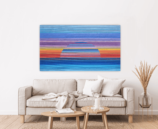 Lou London Oeuvre original - Techniques mixtes 36x60 Sunset 527