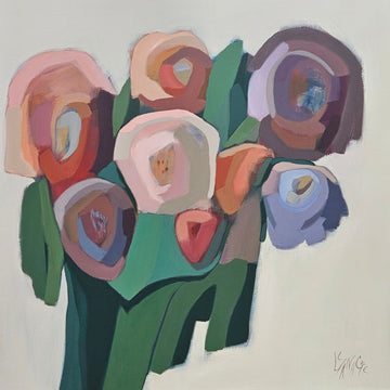 Luce Sanacore Oeuvre original - Peinture 36x36 Pêche et raisin