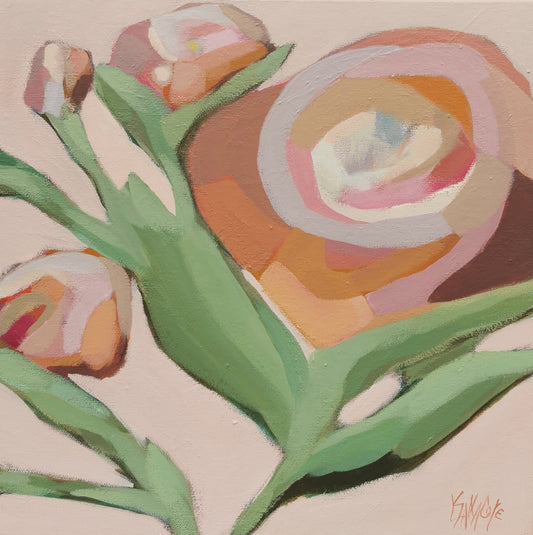 Luce Sanacore Oeuvre original - Peinture 12x12 Pretty In Pink