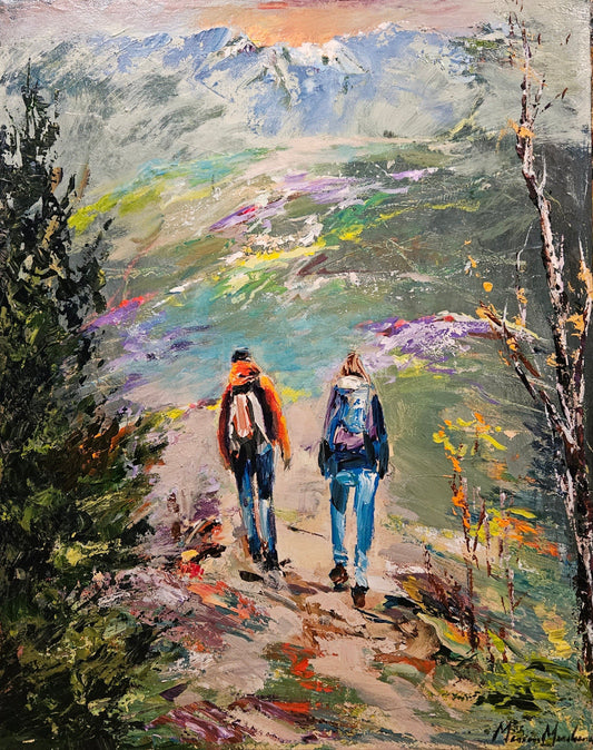 Manon Marchand Oeuvre original - Peinture 20x16 Notre journée colorée