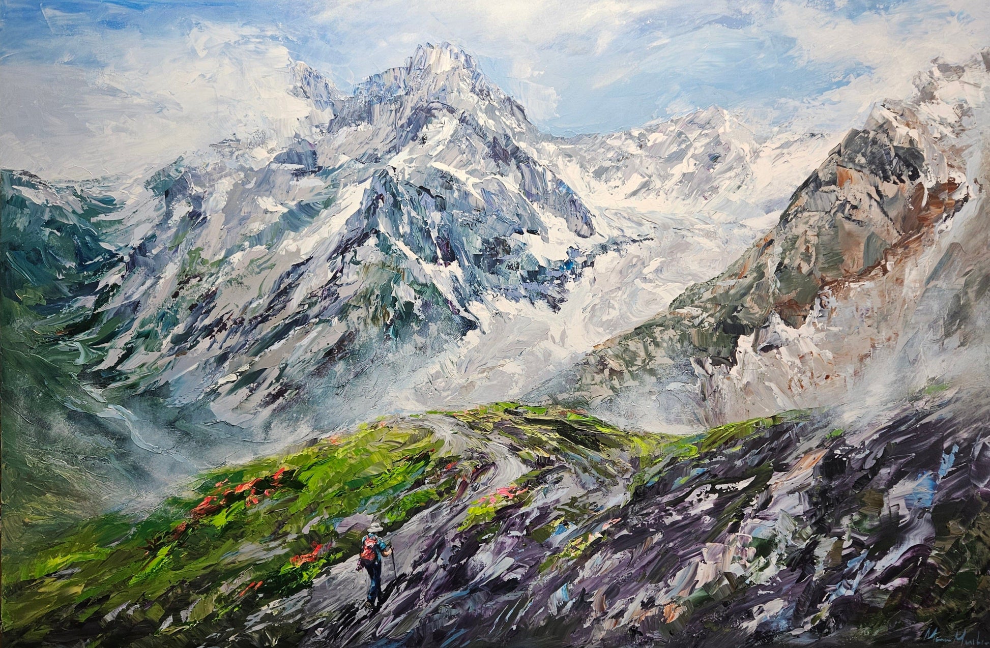 Manon Marchand Oeuvre original - Peinture 40x60 Souvenir du Col Ferret