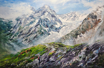 Manon Marchand Oeuvre original - Peinture 40x60 Souvenir du Col Ferret