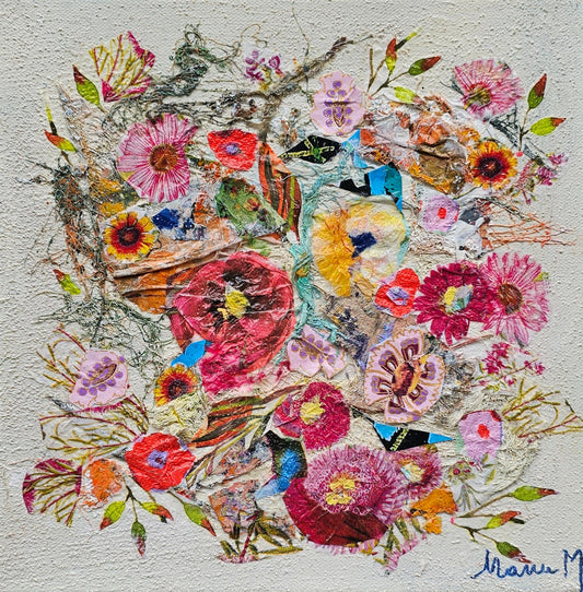 Manuela Moldovan Oeuvre original - Techniques mixtes 10x10 Magical Bouquet 4