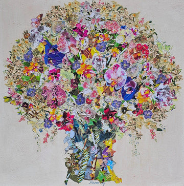 Manuela Moldovan Oeuvre original - Techniques mixtes 36x36 Orchid Garden in 2025