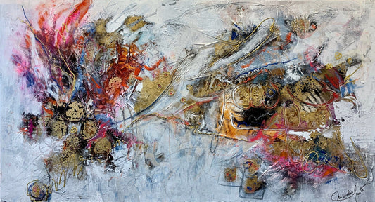 Mariclair Plante Oeuvre original - Peinture 28x52 Fête foraine