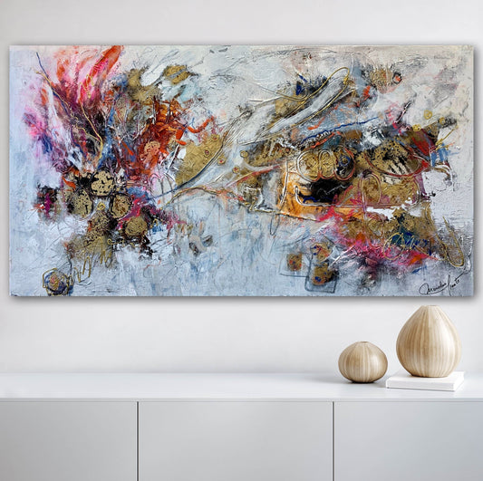 Mariclair Plante Oeuvre original - Peinture 28x52 Fête foraine