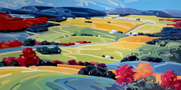 Martine Chassé Oeuvre original - Peinture 30x60 Parfaite journée d'automne 2