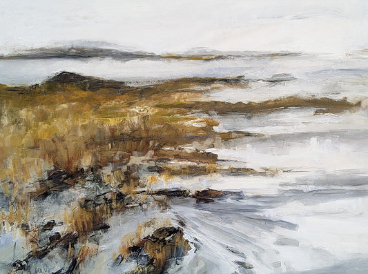 Martine Cloutier Oeuvre original - Peinture 36x48 Herbes d'or