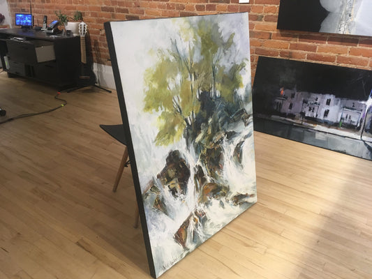 Martine Cloutier Oeuvre original - Peinture 40x30 L'île aux arbres