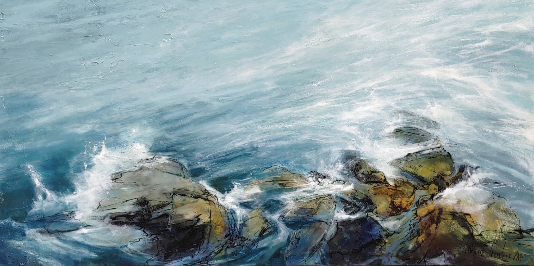 Martine Cloutier Oeuvre original - Peinture 30x60 La traverse