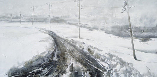 Martine Cloutier Oeuvre original - Peinture 36x72 Le détour