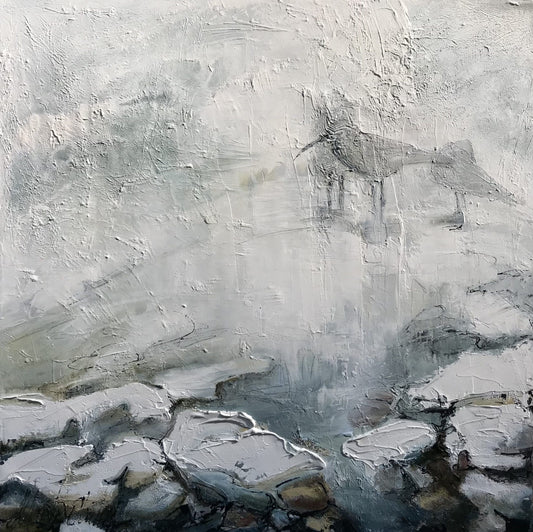 Martine Cloutier Oeuvre original - Peinture 20x20 Les bécasses