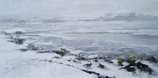 Martine Cloutier Oeuvre original - Peinture 30x60 Matin de brume