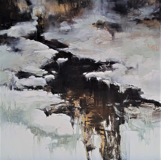 Martine Cloutier Oeuvre original - Peinture 40x40 Ravine