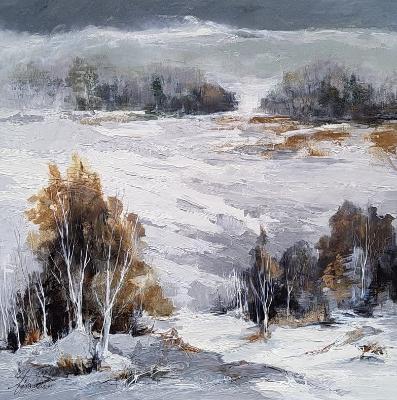 Martine Cloutier Oeuvre original - Peinture 40x40 St-Andrien