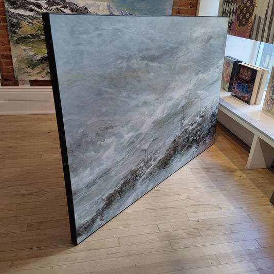 Martine Cloutier Oeuvre original - Peinture 40x60 Trempette matinale