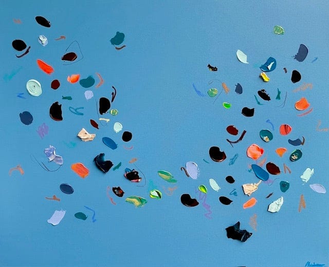 Nabz Oeuvre original - Peinture 30x36 Bleu ciel