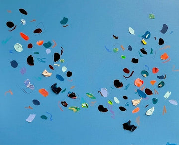 Nabz Oeuvre original - Peinture 30x36 Bleu ciel