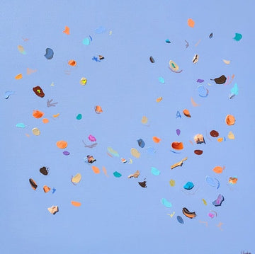 Nabz Oeuvre original - Peinture 40x40 Bleu de jaspe