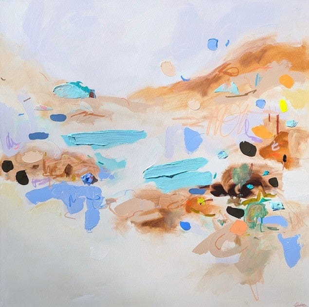 Nabz Oeuvre original - Peinture 42x42 Lilac and Neutrals