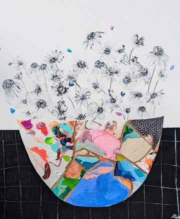 Nabz Oeuvre original - Peinture 36x30 Pot cassés 20