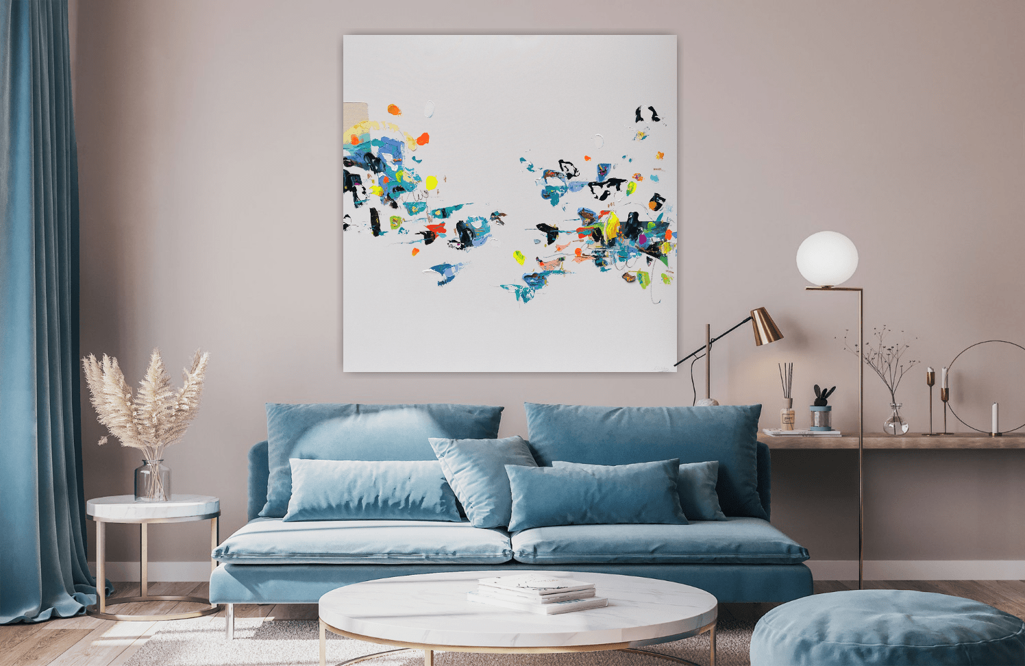 Nabz Oeuvre original - Peinture 48x48 Sundown Orez Lisbon