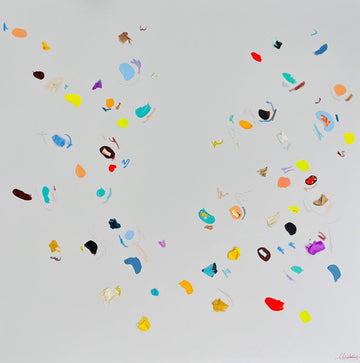 Nabz Oeuvre original - Peinture 40x40 Teal and Sand