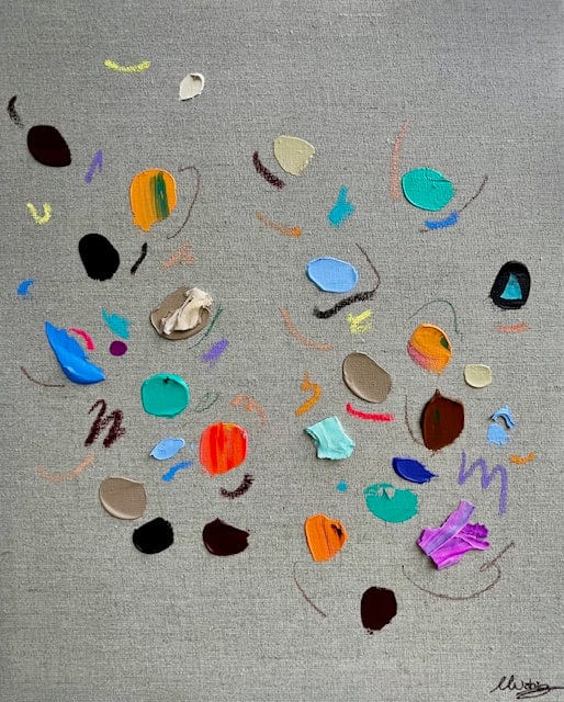 Nabz Oeuvre original - Peinture 18x24 Violet Fluorescent and Linen