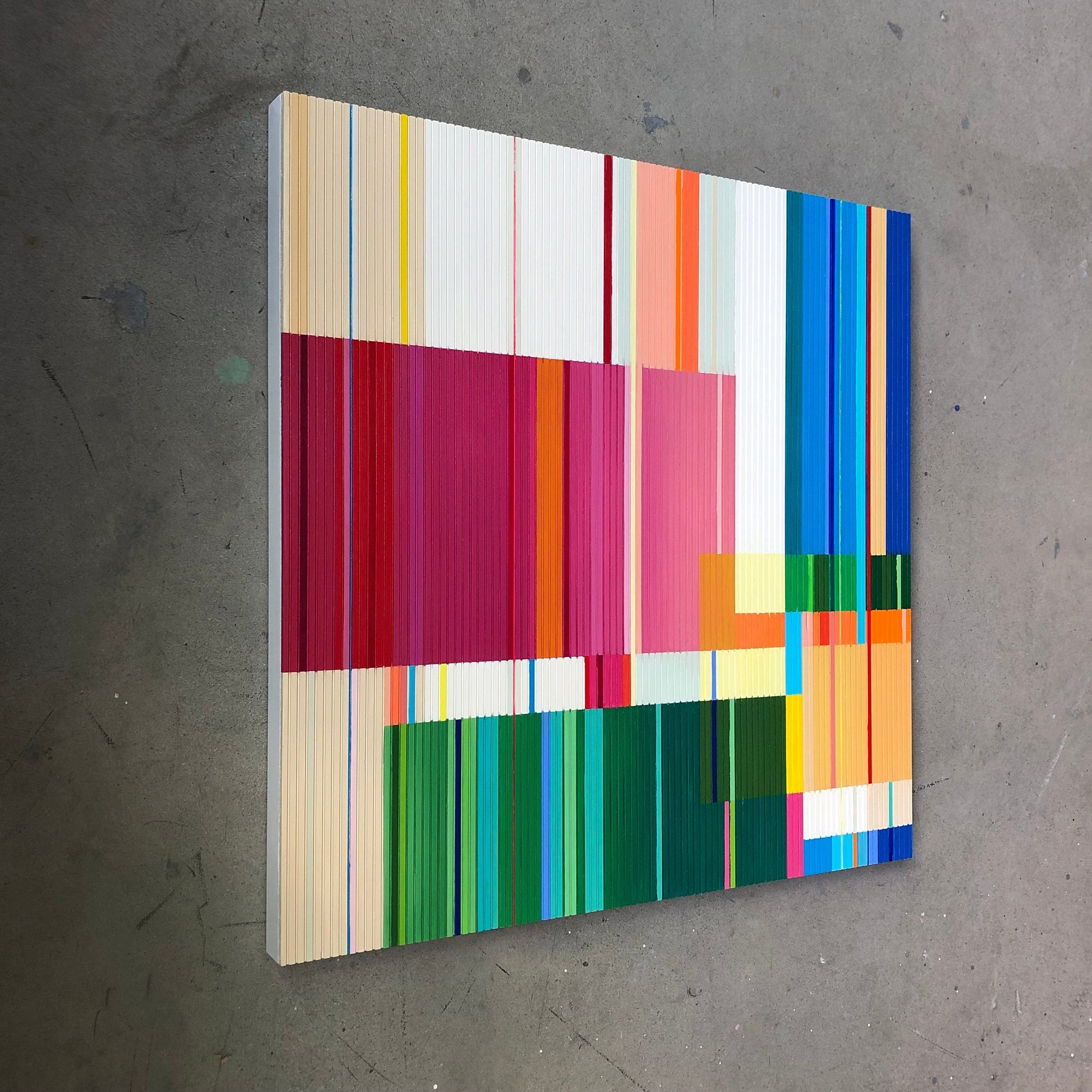 Patrick Déziel Oeuvre original - Peinture 36x36 Dialogue numérique 2