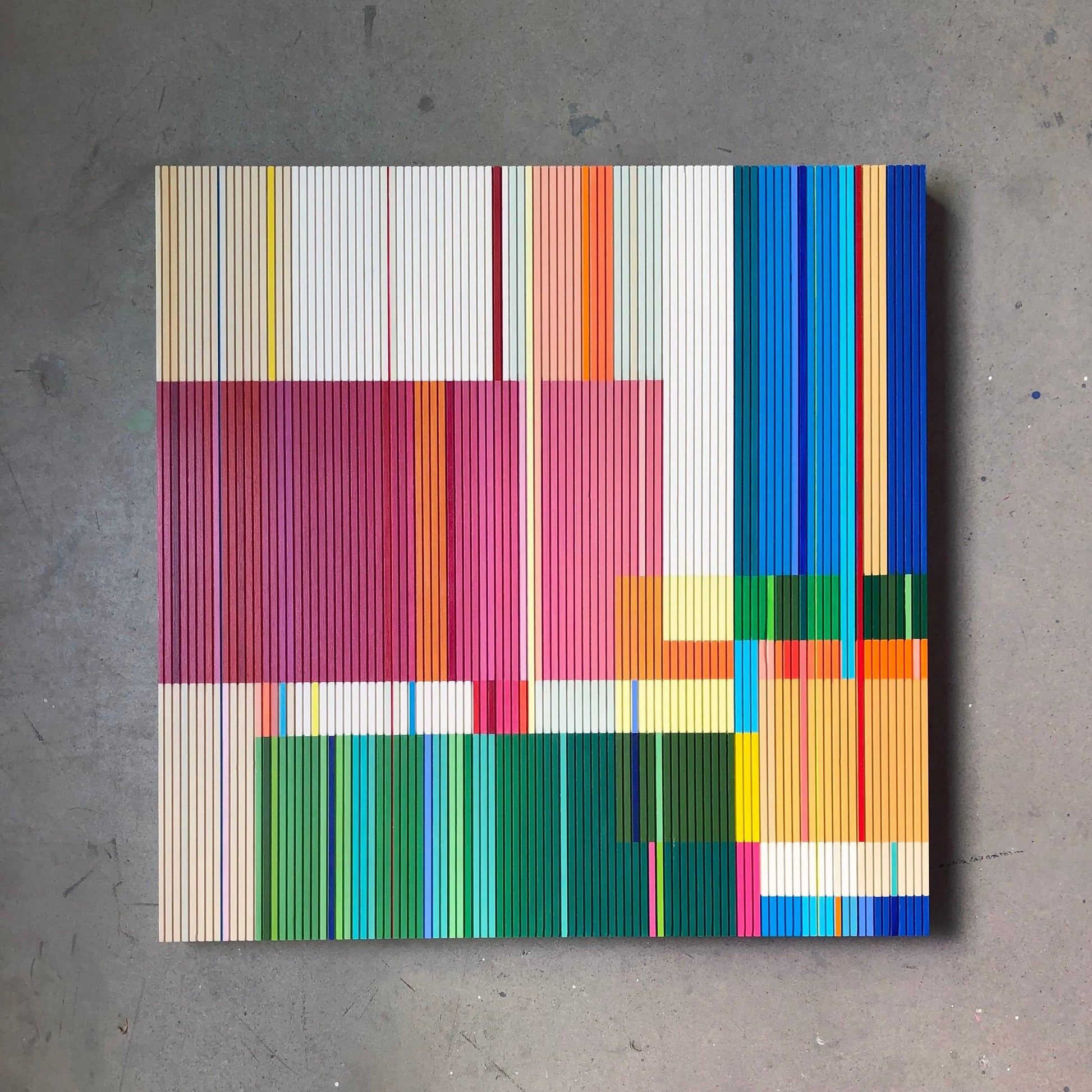 Patrick Déziel Oeuvre original - Peinture 36x36 Dialogue numérique 2