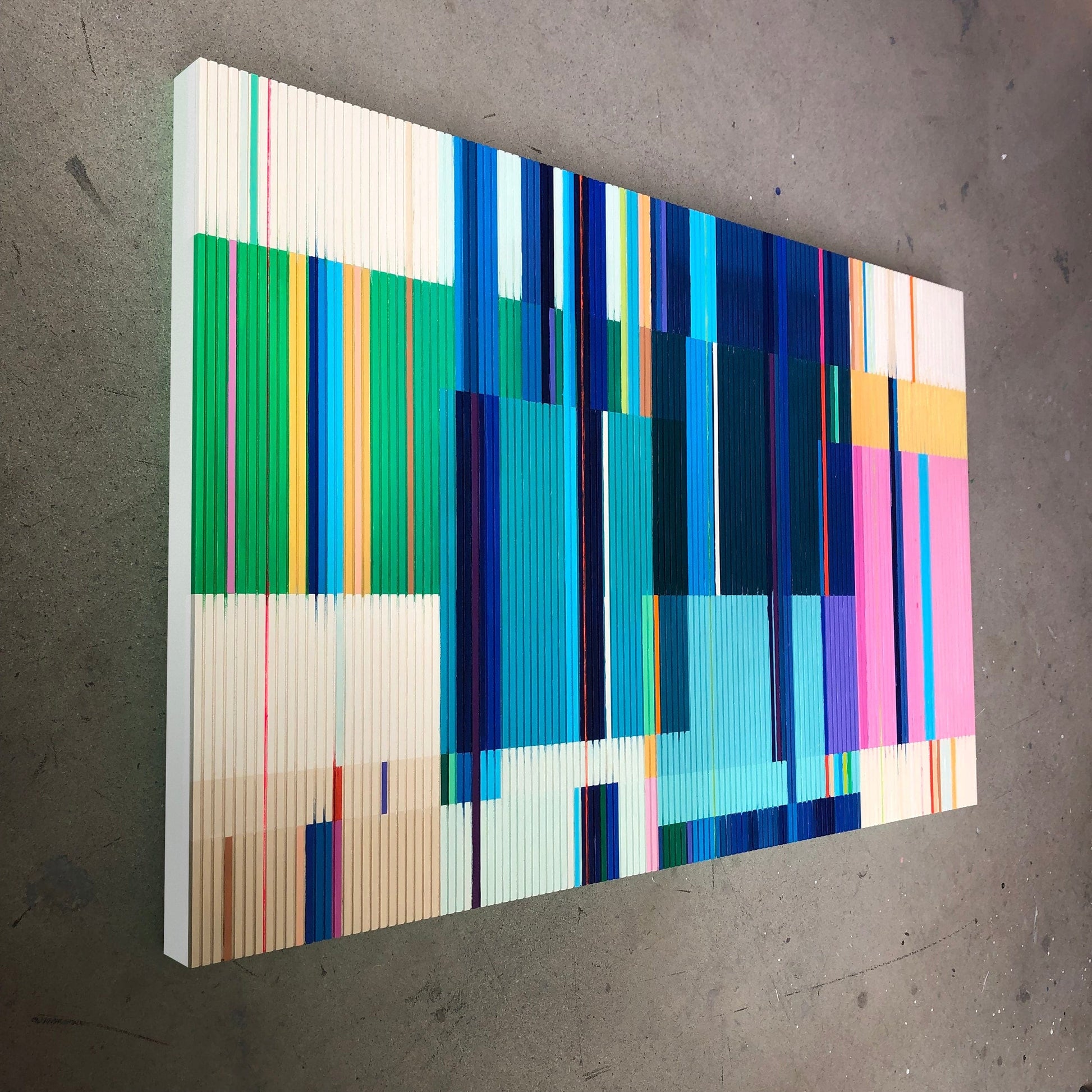 Patrick Déziel Oeuvre original - Peinture 30x48 Dialogue numérique