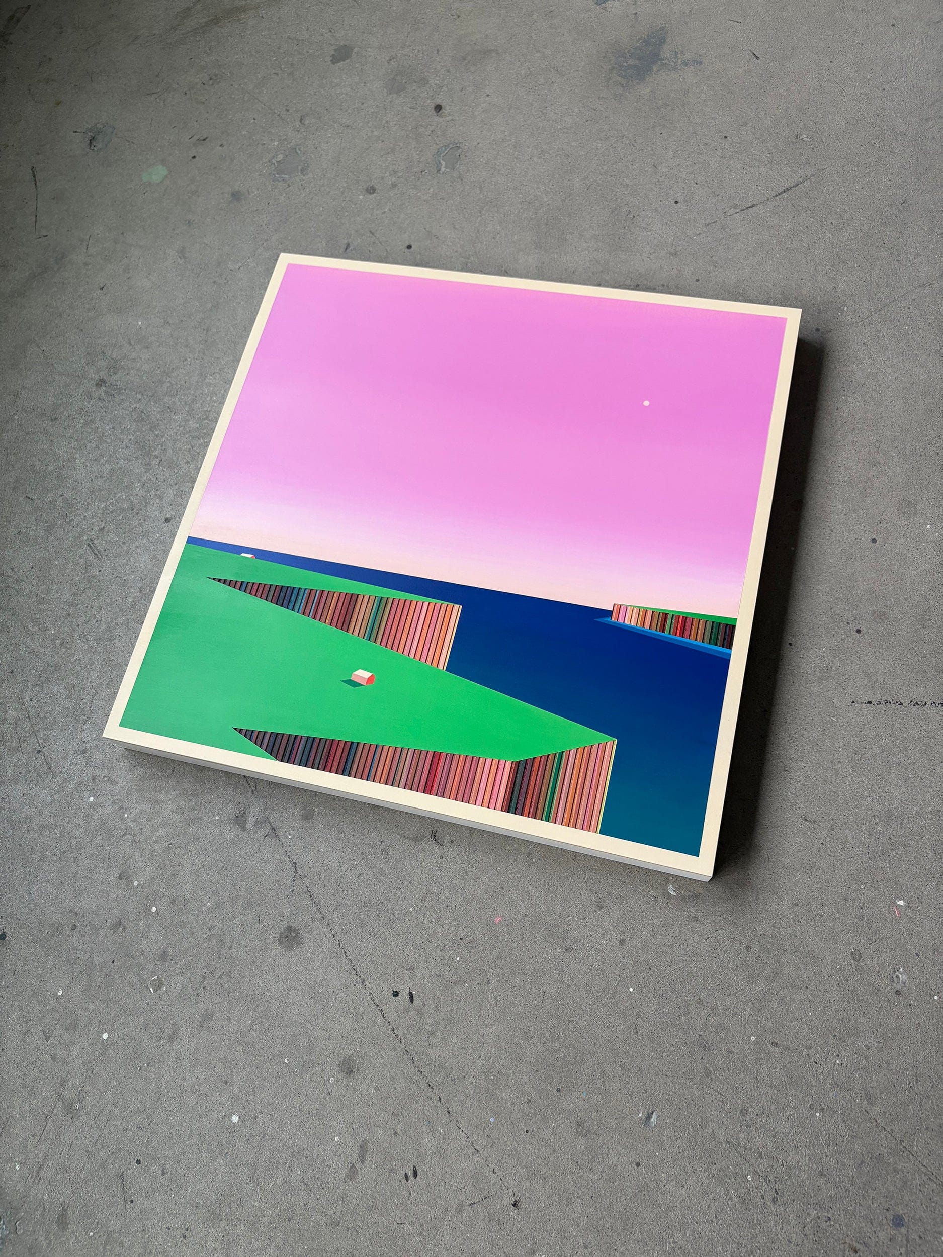 Patrick Déziel Oeuvre original - Peinture 24x24 Les îles 2
