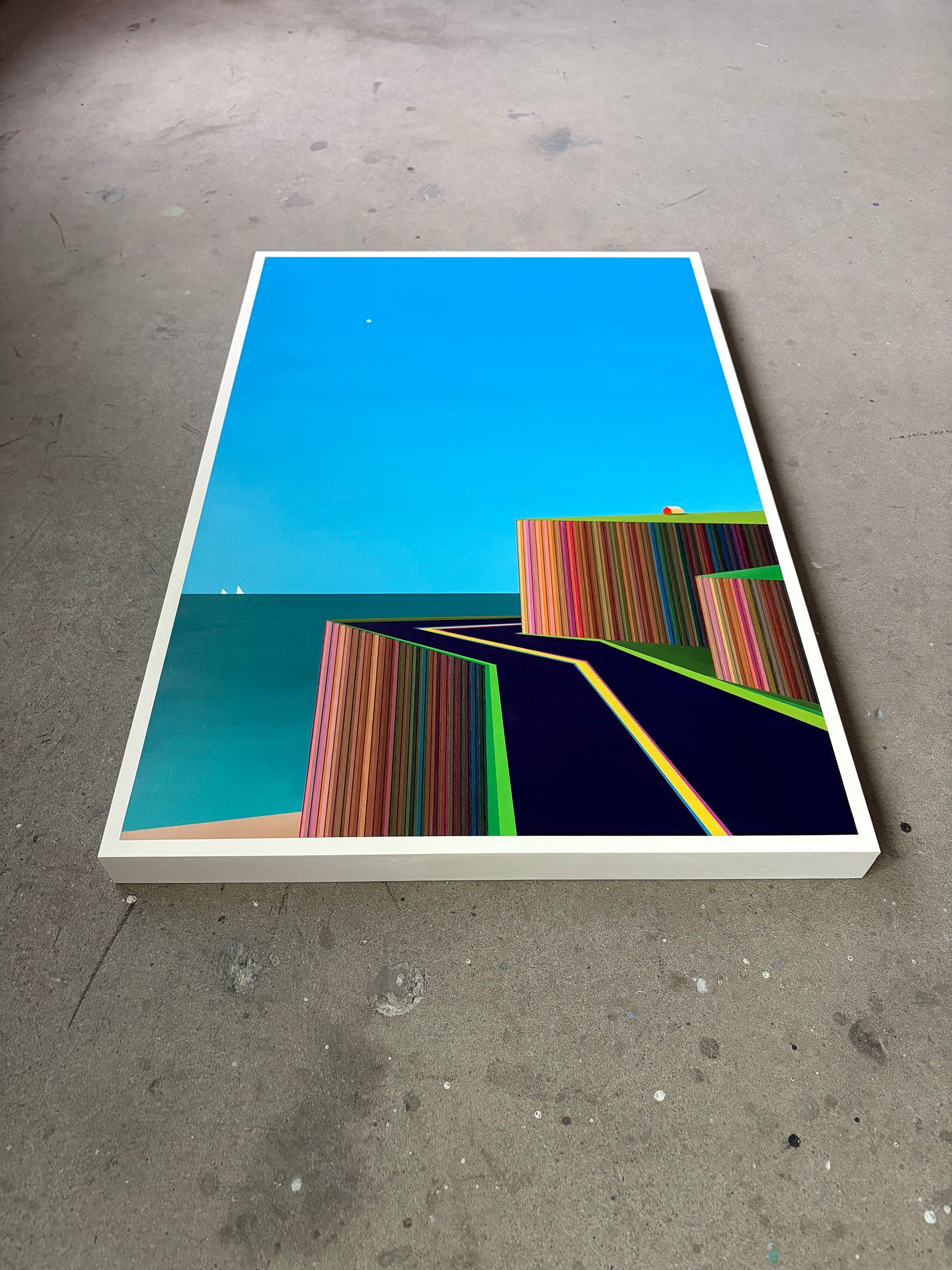 Patrick Déziel Oeuvre original - Peinture 36x24 Route côtière