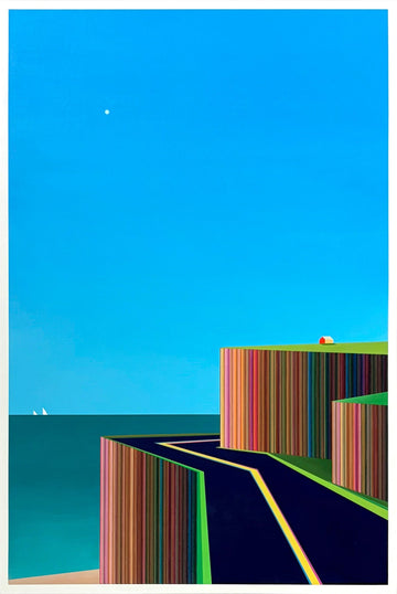 Patrick Déziel Oeuvre original - Peinture 36x24 Route côtière