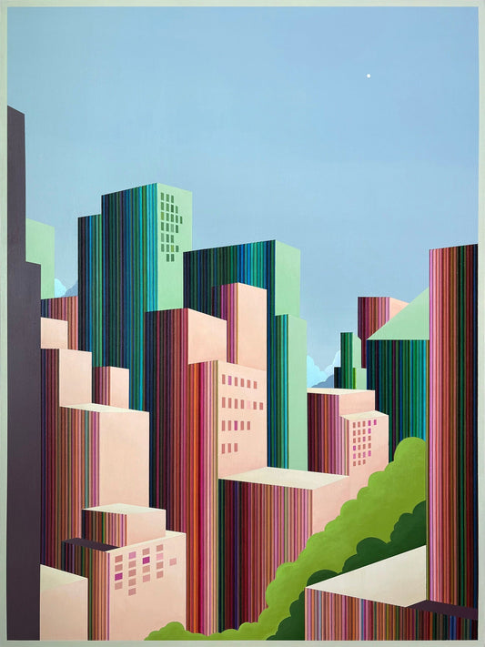 Patrick Déziel Oeuvre original - Peinture 48x36 Somewhere Downtown