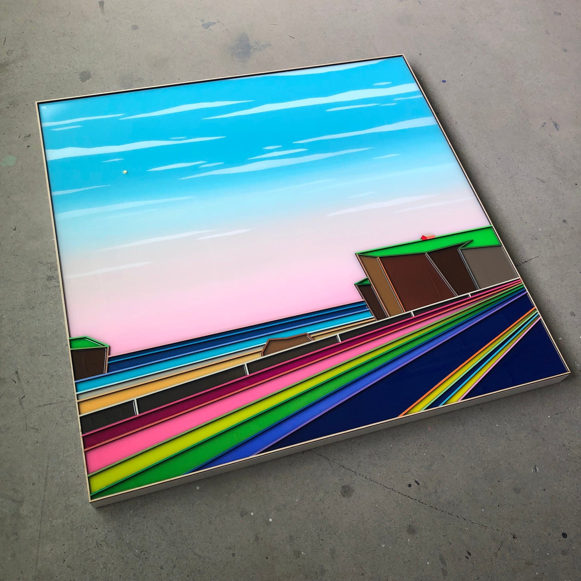 Patrick Déziel Oeuvre original - Techniques mixtes 36x36 Eldorado