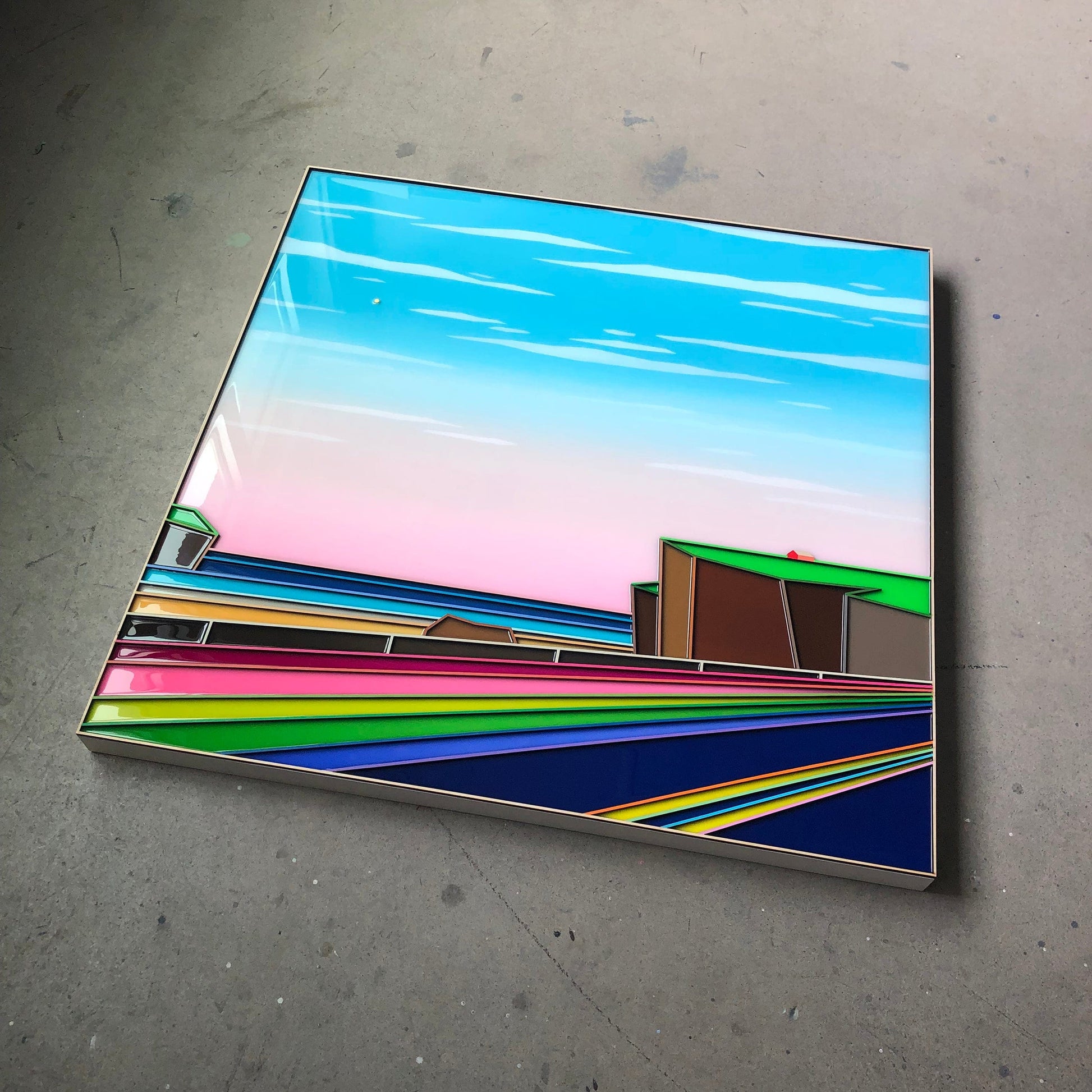 Patrick Déziel Oeuvre original - Techniques mixtes 36x36 Eldorado