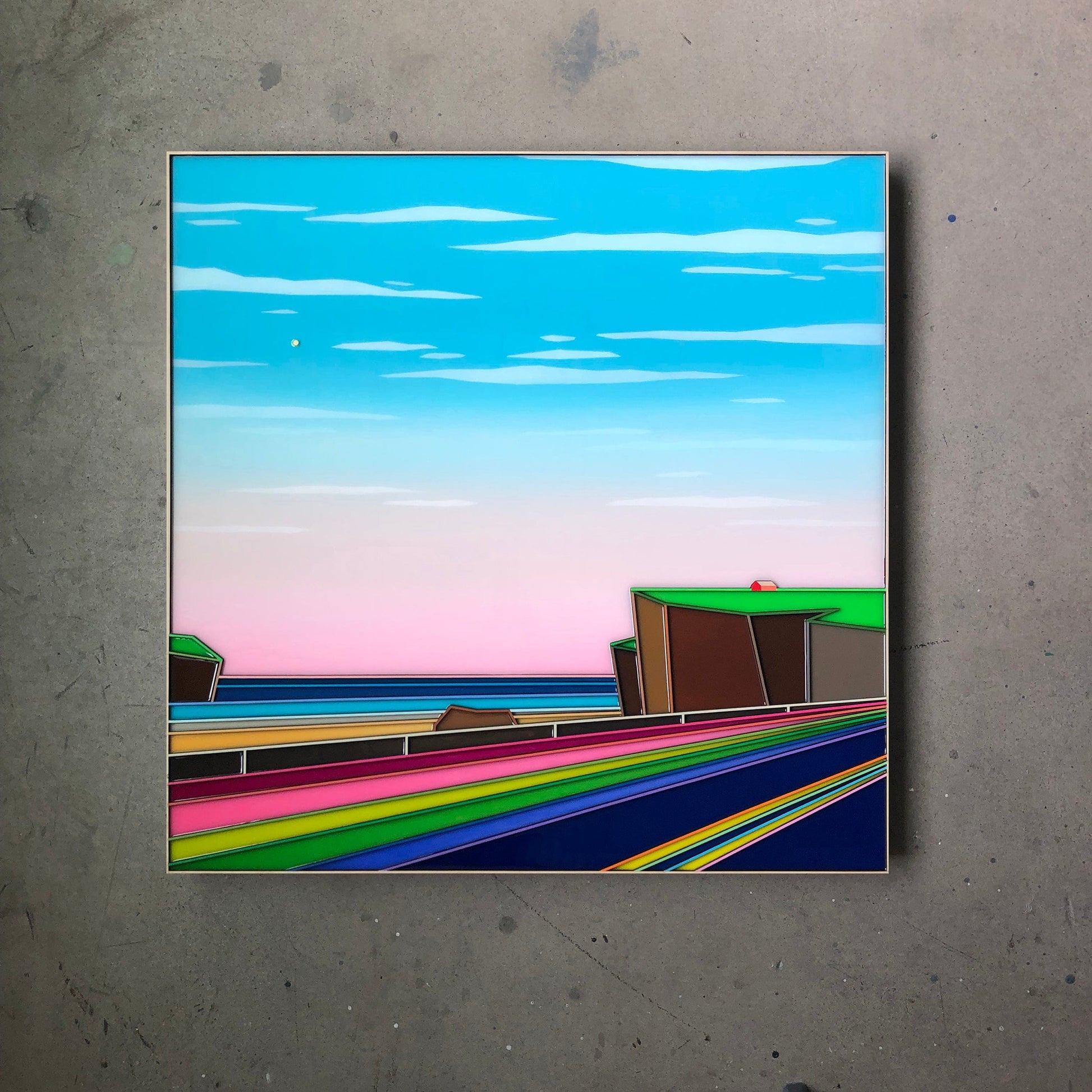 Patrick Déziel Oeuvre original - Techniques mixtes 36x36 Eldorado