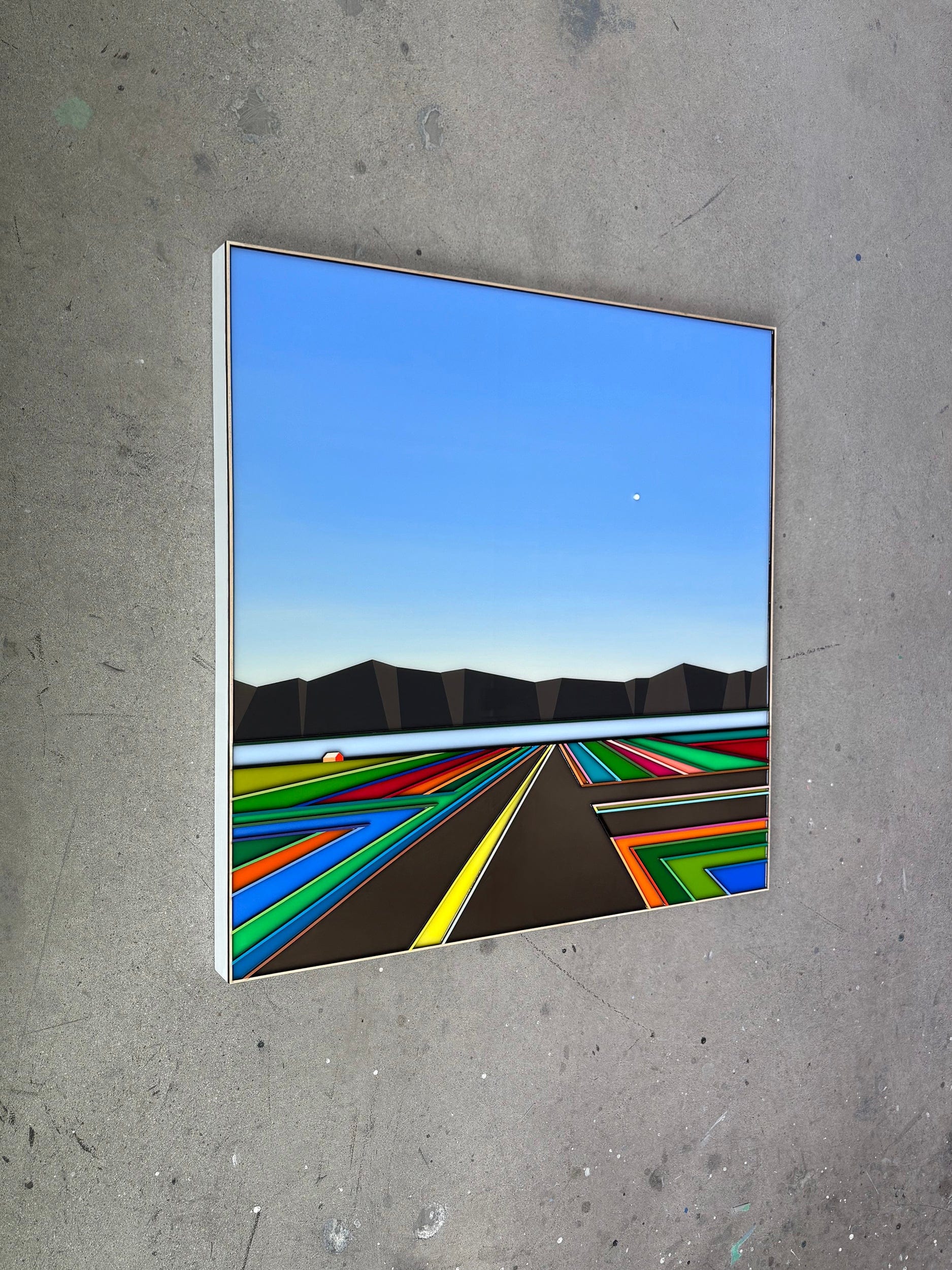Patrick Déziel Oeuvre original - Techniques mixtes 30x30 En route vers les sommets