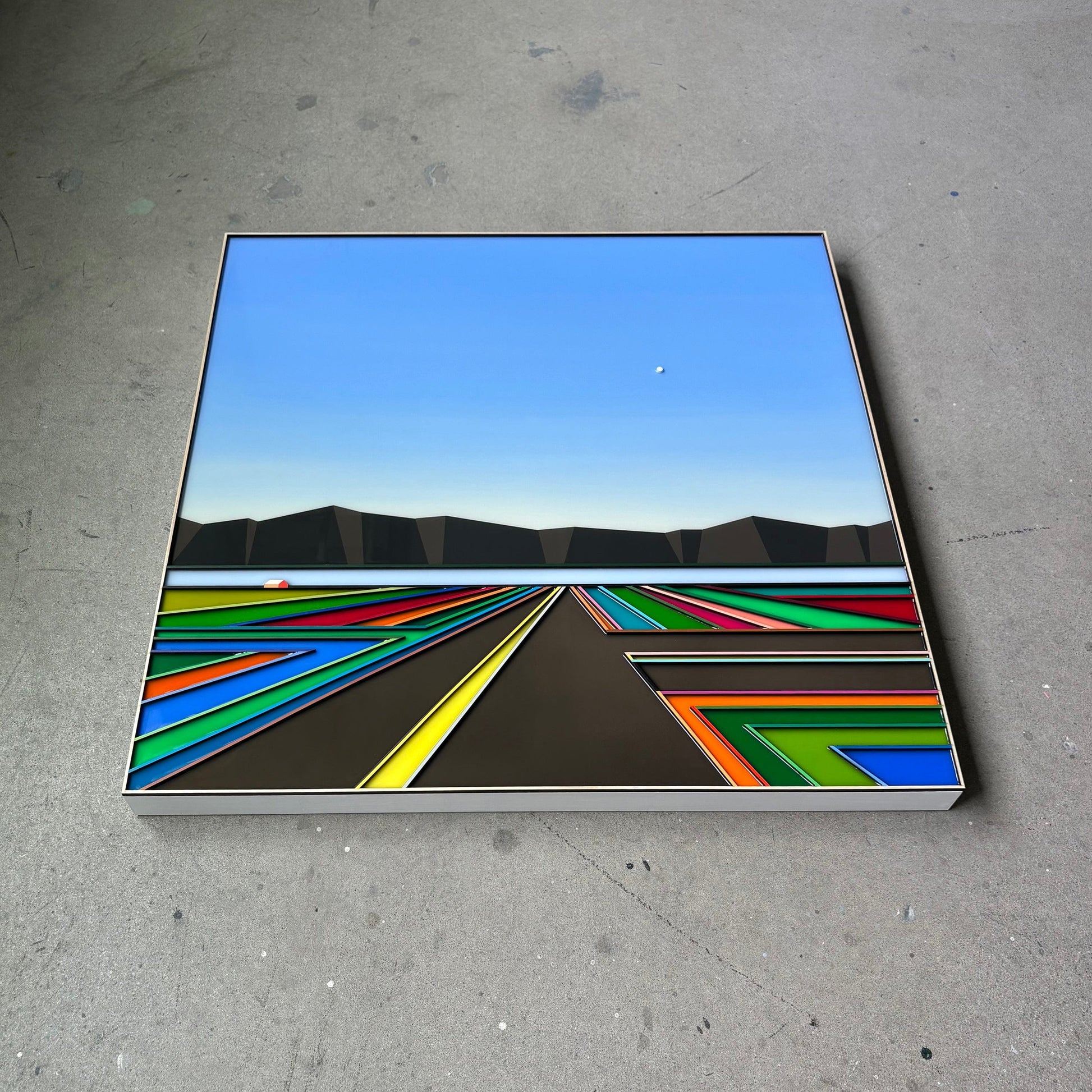 Patrick Déziel Oeuvre original - Techniques mixtes 30x30 En route vers les sommets