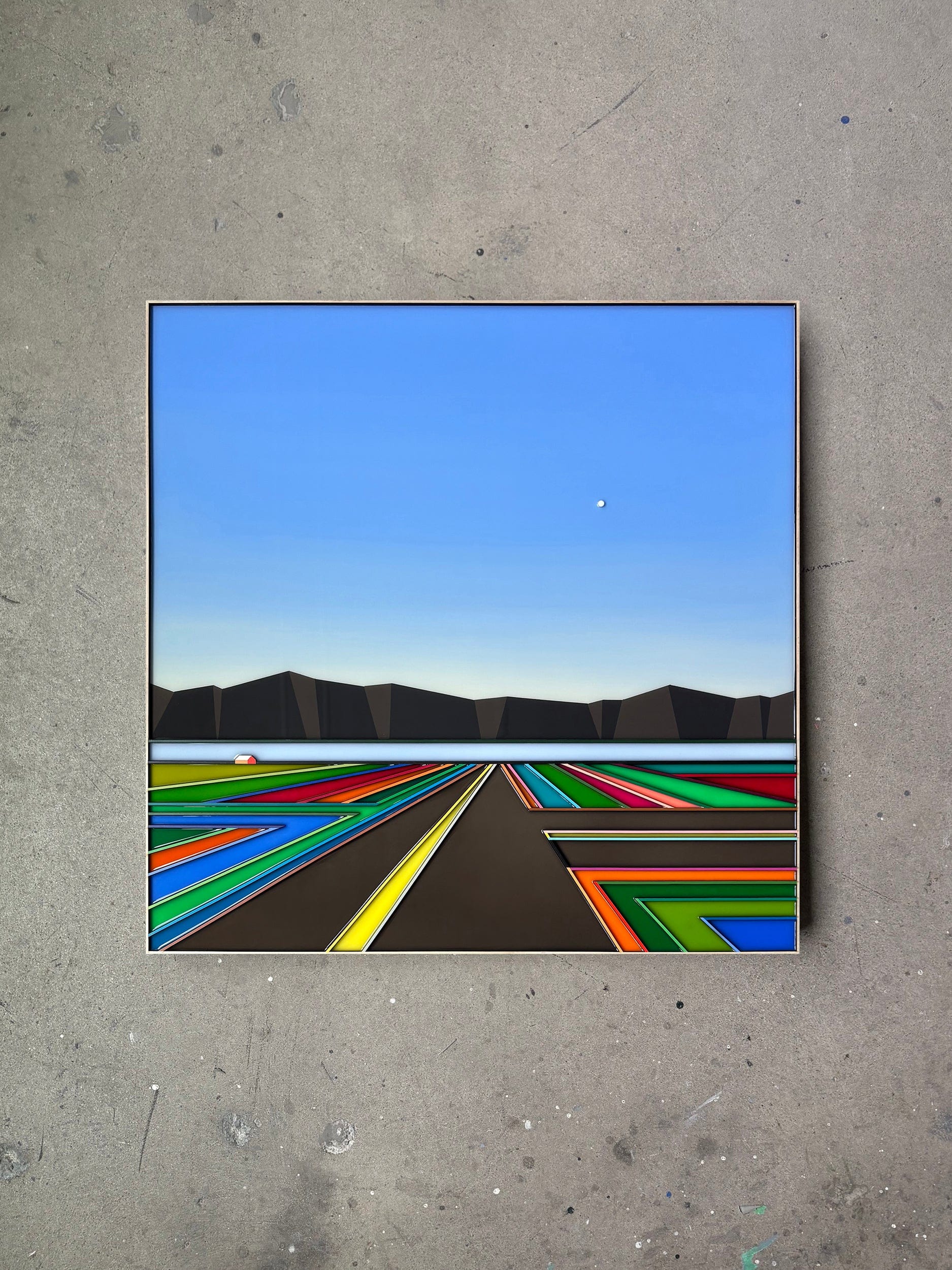 Patrick Déziel Oeuvre original - Techniques mixtes 30x30 En route vers les sommets