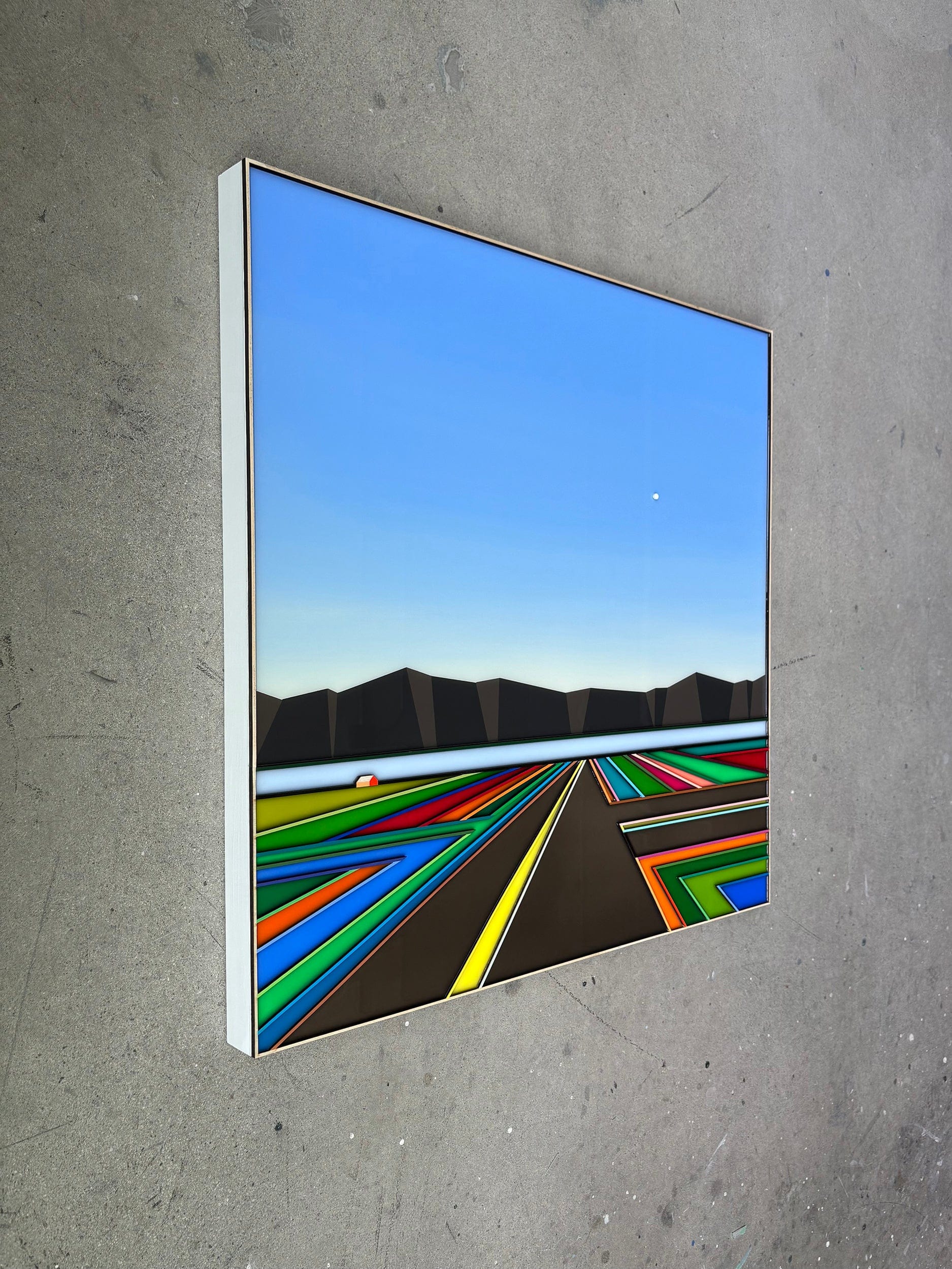 Patrick Déziel Oeuvre original - Techniques mixtes 30x30 En route vers les sommets