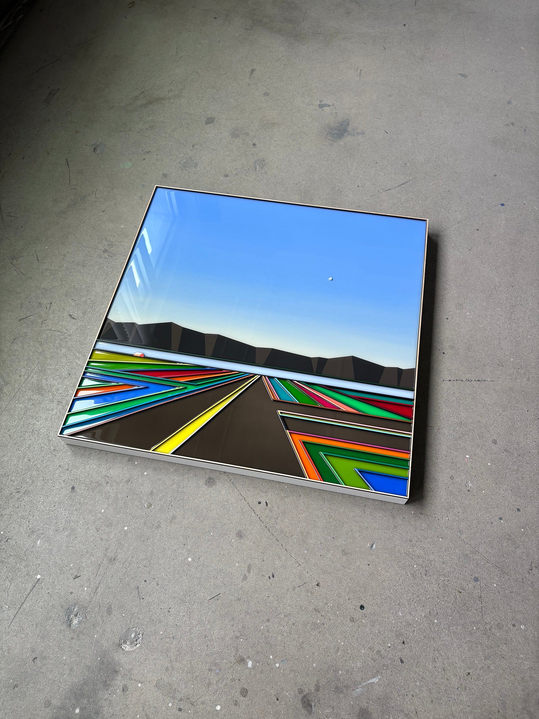 Patrick Déziel Oeuvre original - Techniques mixtes 30x30 En route vers les sommets