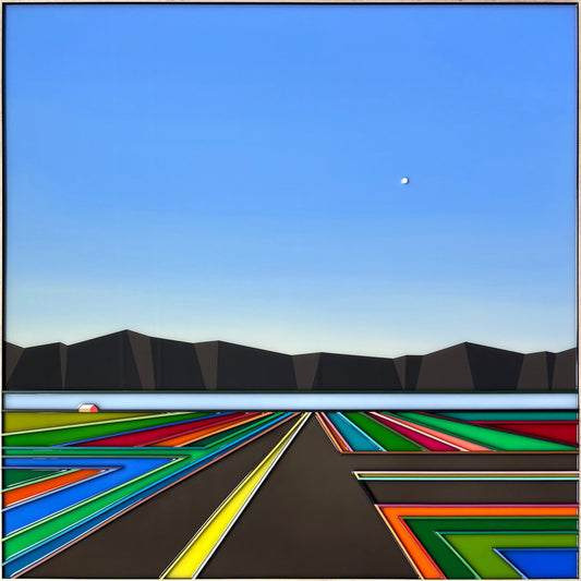 Patrick Déziel Oeuvre original - Techniques mixtes 30x30 En route vers les sommets