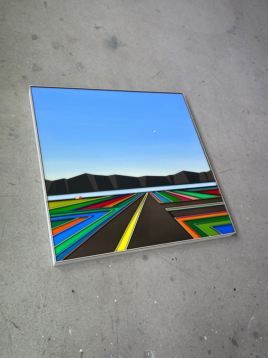 Patrick Déziel Oeuvre original - Techniques mixtes 30x30 En route vers les sommets