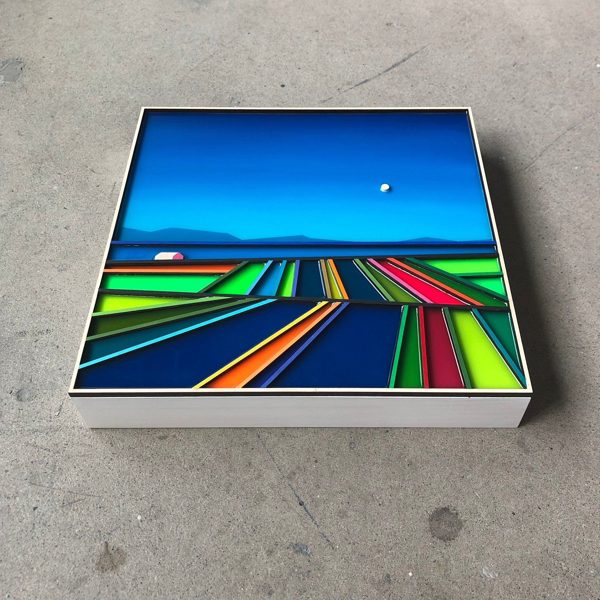 Patrick Déziel Oeuvre original - Techniques mixtes 12x12 Feeling Blue